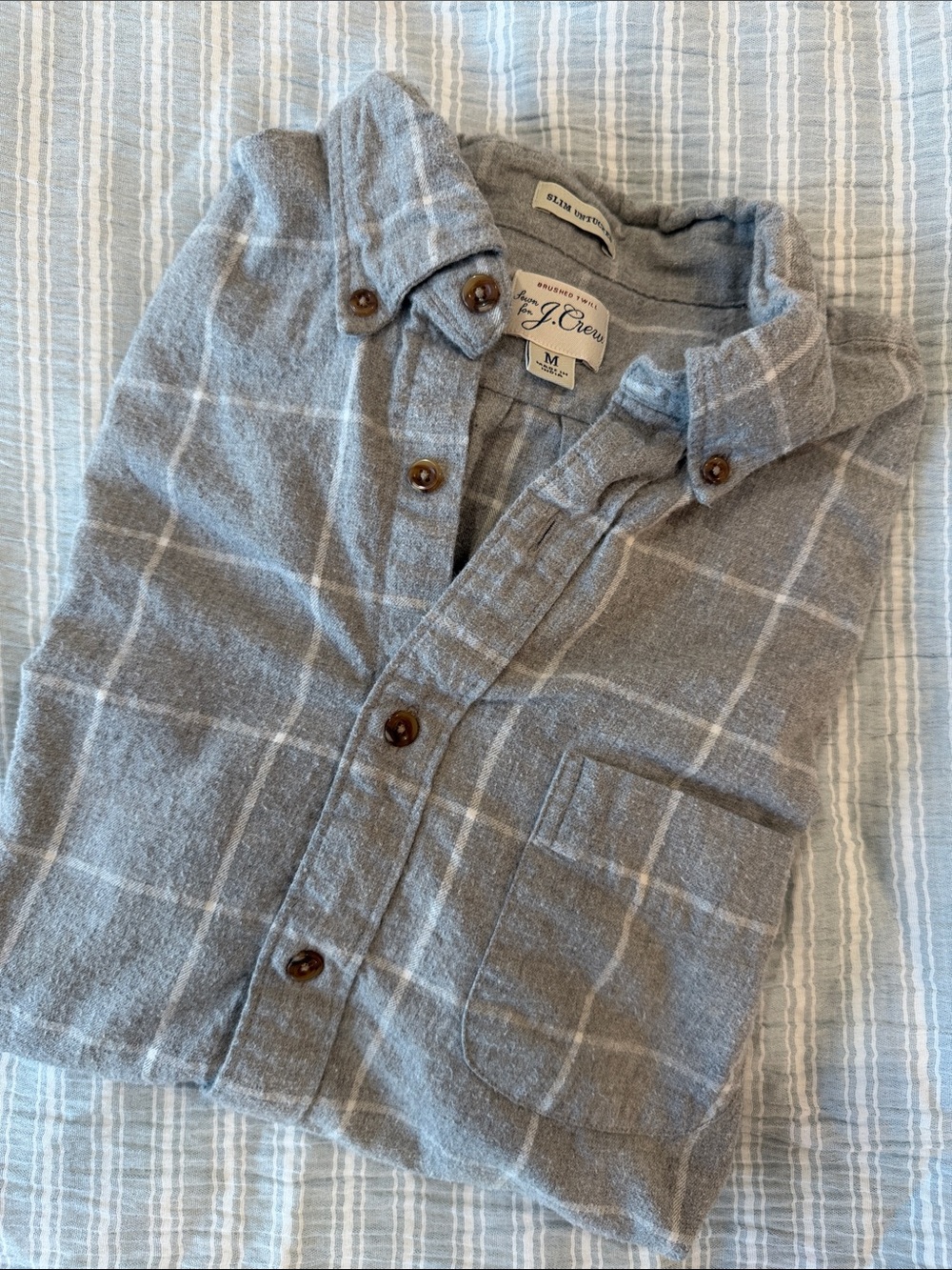J. Crew Men's Size M Slim Untucked Brushed Twill Shirt